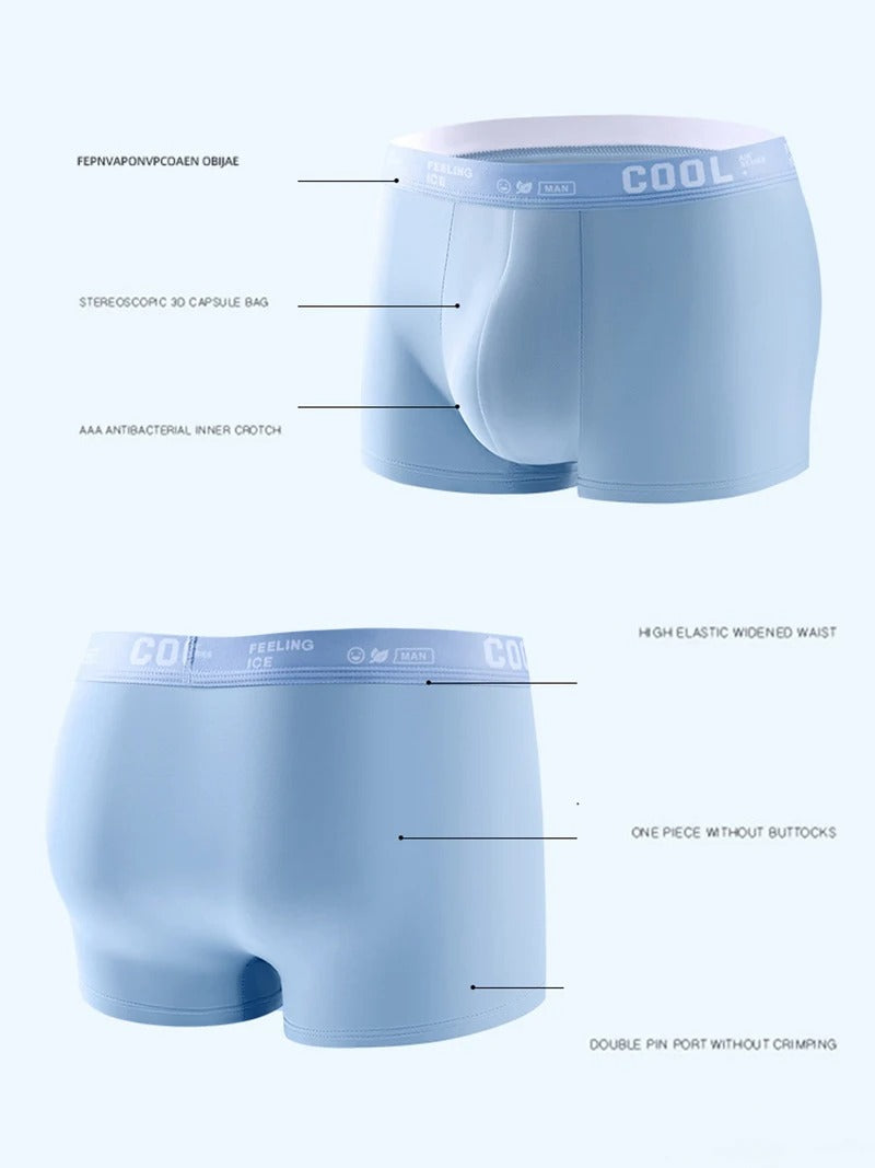 Limited Men's Ice Silk 3A Antibacterial Breathable Boxer (Pack of 7)